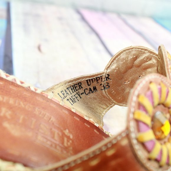 L'ARTISTE Taffy Studded Strappy Wedge Sandals Sz 7 - Picture 3 of 13